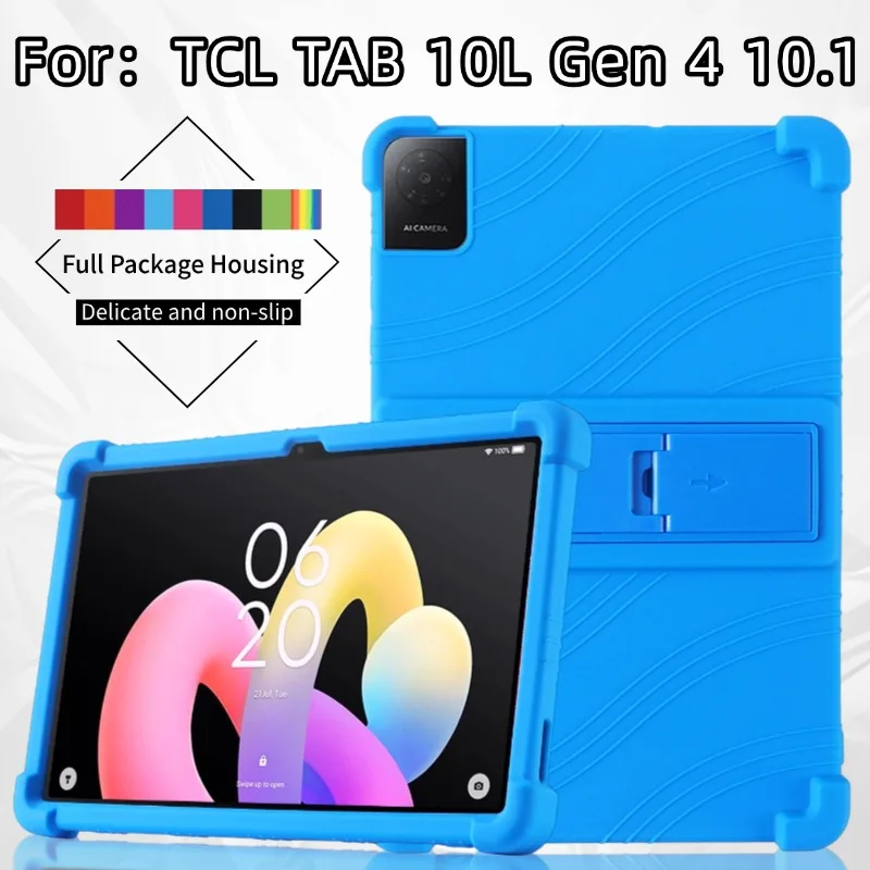 

Детский чехол для планшета TCL TAB 10L Gen4 10,1 дюйма 2025 года, чехол для TCL TAB 10L 4rd 10,1 дюйма, силиконовый защитный чехол с подставкой