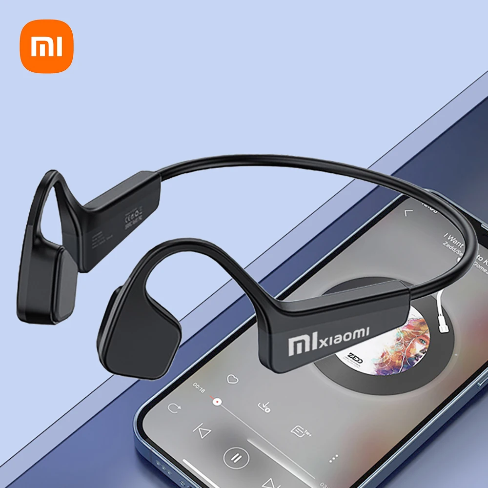 Fones de ouvido Bluetooth Xiaomi-Bone Conduction, fones de ouvido sem fio Ture, fone de ouvido esportivo com microfones HD Clear