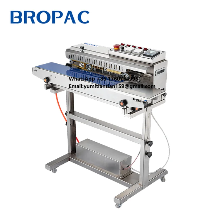 Bropack SF150NV air Inflation Continuous Band Sealer Machine, Band Sealer with Vacuum Machine, Food Band Sealer