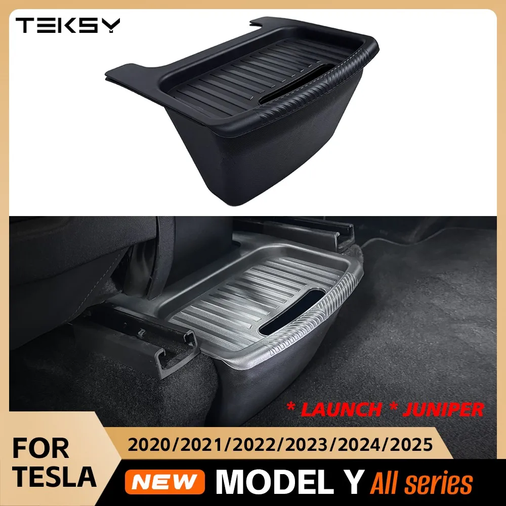 

Rear Seat Storage Box for Tesla New Model Y 2025-2020 Launch Juniper Organizer Bins Backseat Trash Can Garbage Bag Tray