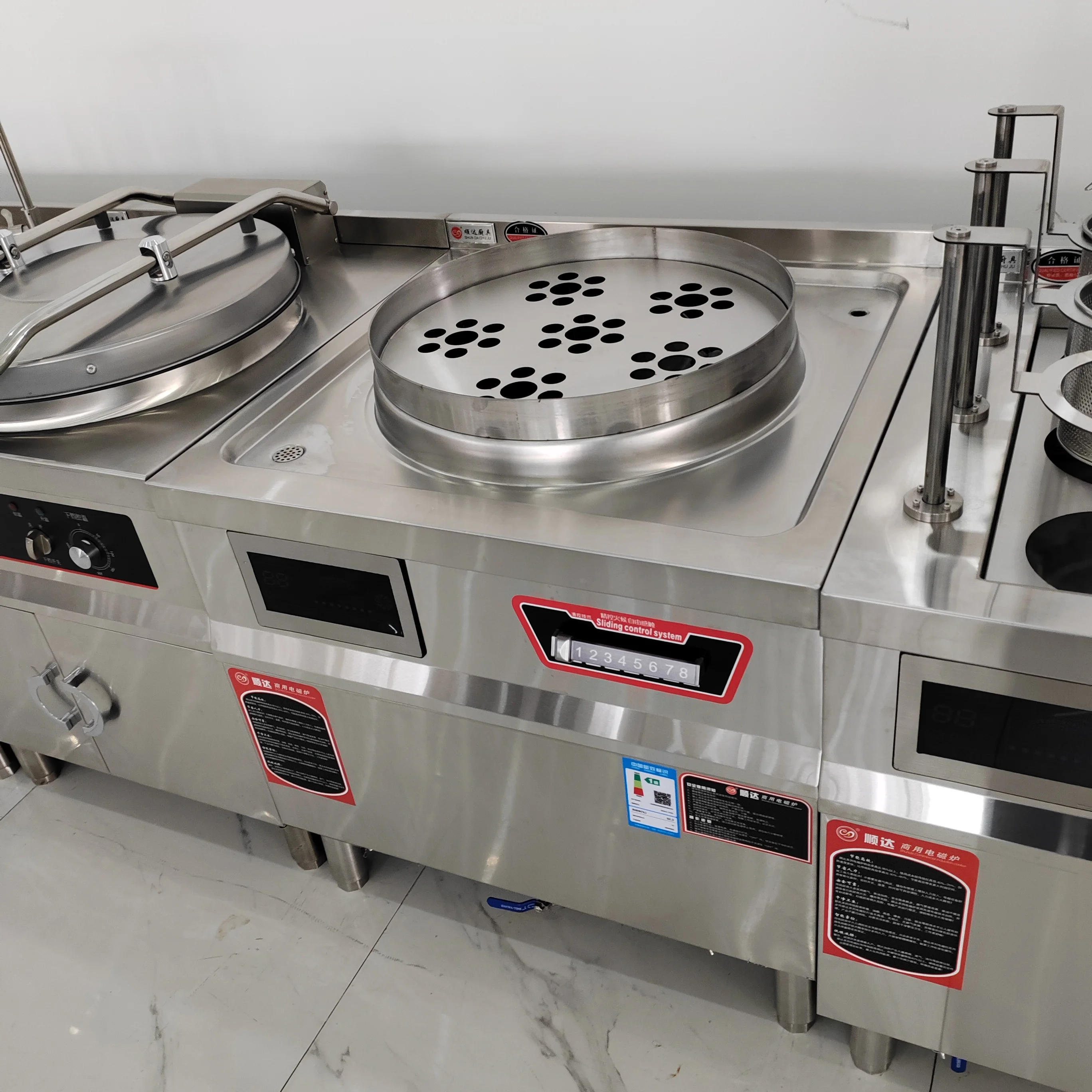 380V commercial dim sum steamer, stainless steel bakery multi-function steaming equipment