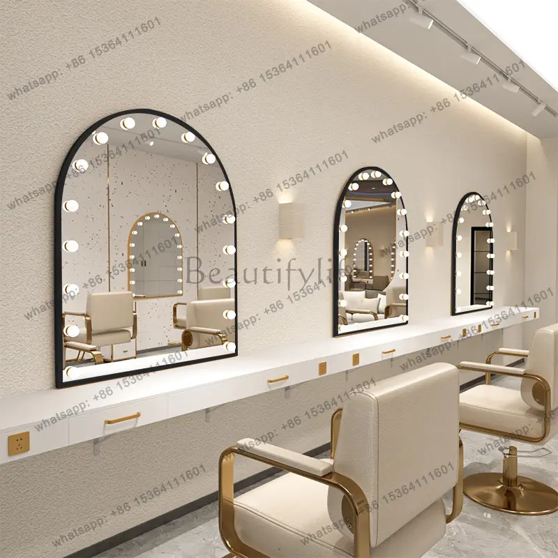 New high-end household high-end mirror with light bulb mirror bridal shop
