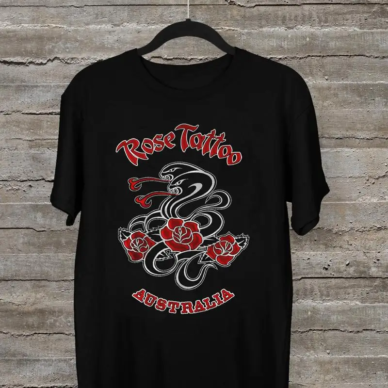 T-shirt noir de toutes tailles, tatouage Rose, Tatts Forever Family, AH1861