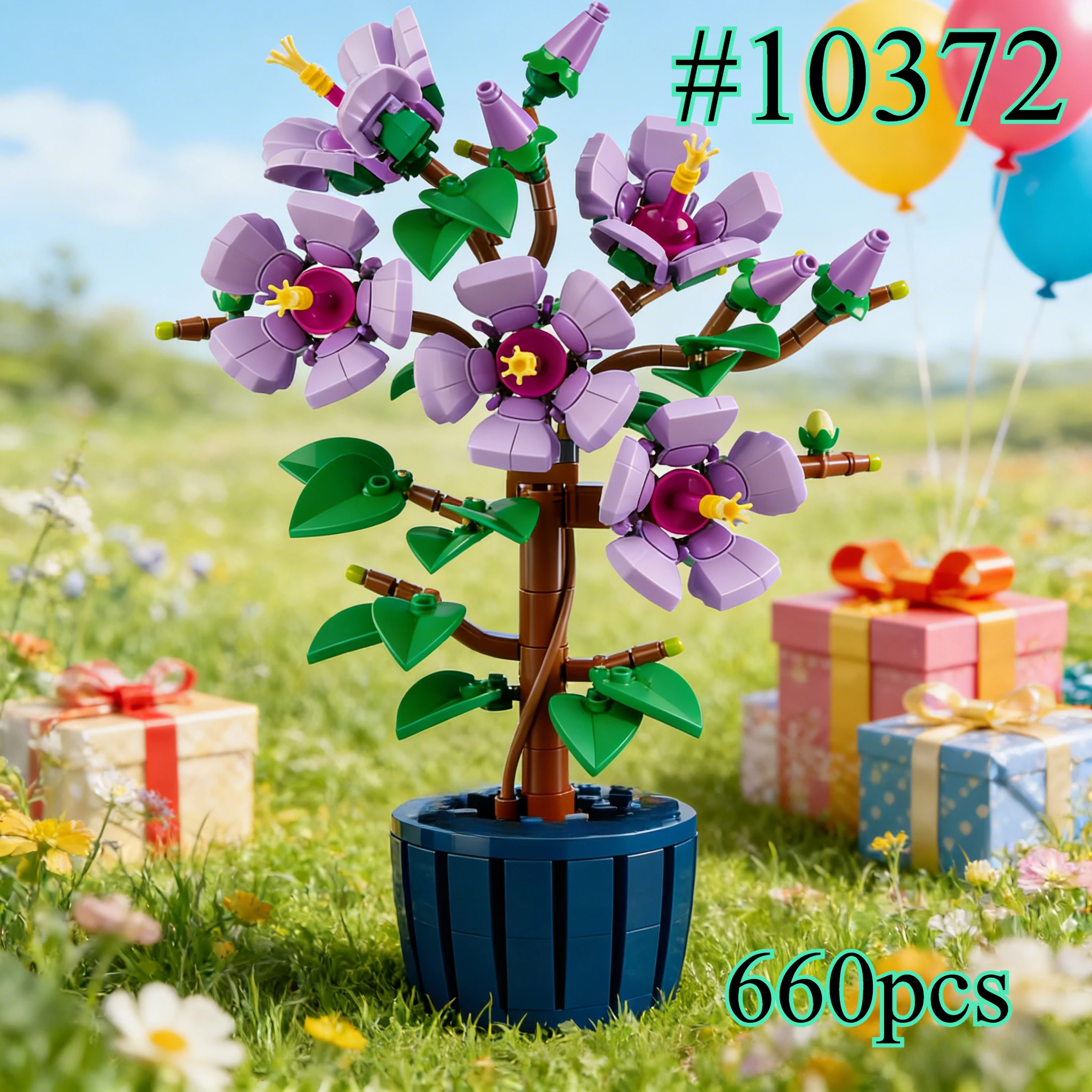 

Цветок с подвижными лепестками 10372. Наборы строительных блоков, подходящие для подарков на день рождения, совместимые с деталями Lego, 660 шт.