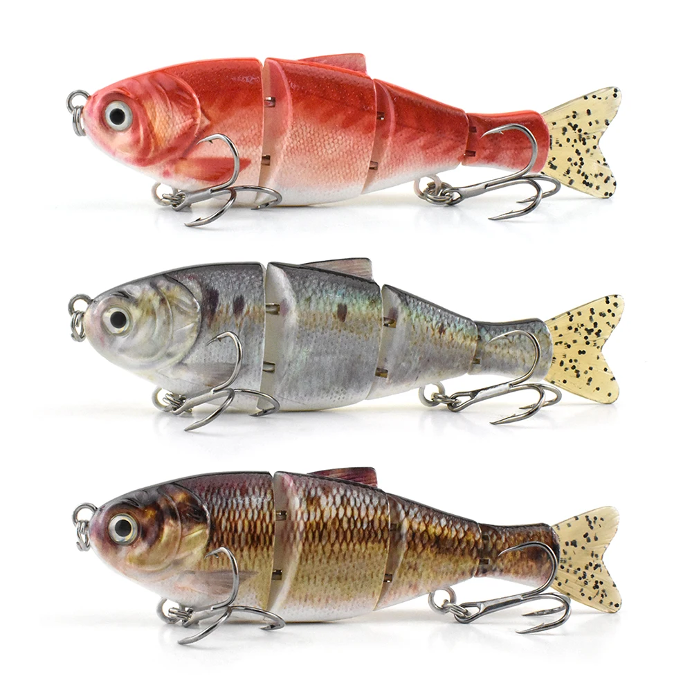

5.5 Inch Four Section Bass Bait Hard Body Lure Artificial Wobbler Multi Jointed Bait Sea Plastic Fishing Lures