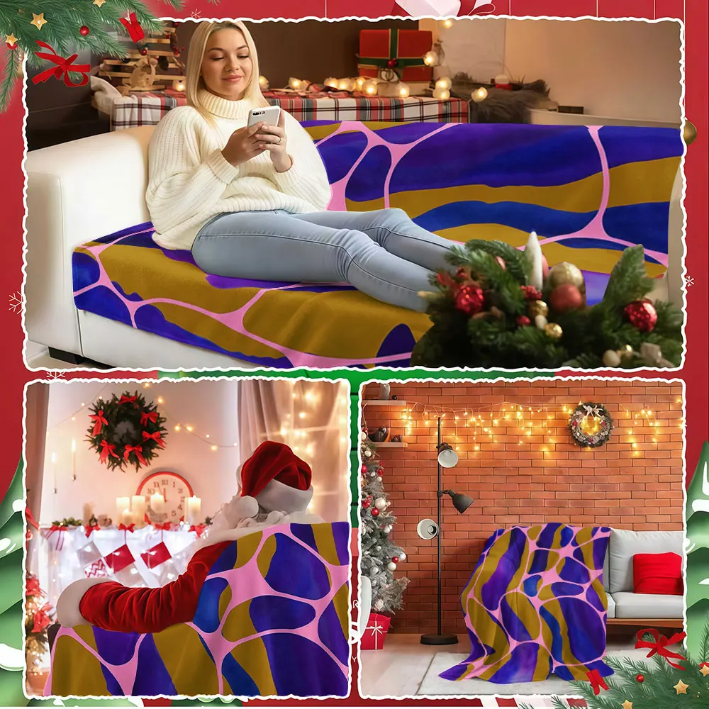 Abstract Marble Vein Winter Summer Flannel Blanket Throw Fleece Soft Fuzzy Plush Cozy Fleece Blankets for Sofa Ideal Gifts