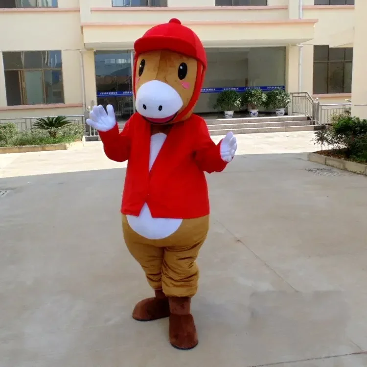 Costume della mascotte di formato adulto del cavallo di Natale Costume in maschera per la festa di Halloween degli animali adulti