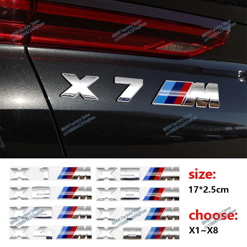 3D ABS Logo  Emblem Letters Car Trunk Badge For BMW X1 X2 X3 X4 X5 X6 X7 X8 F10 F30 F48 F39 G07 G60 G11 G86 E83 E84 E46 E60 G01