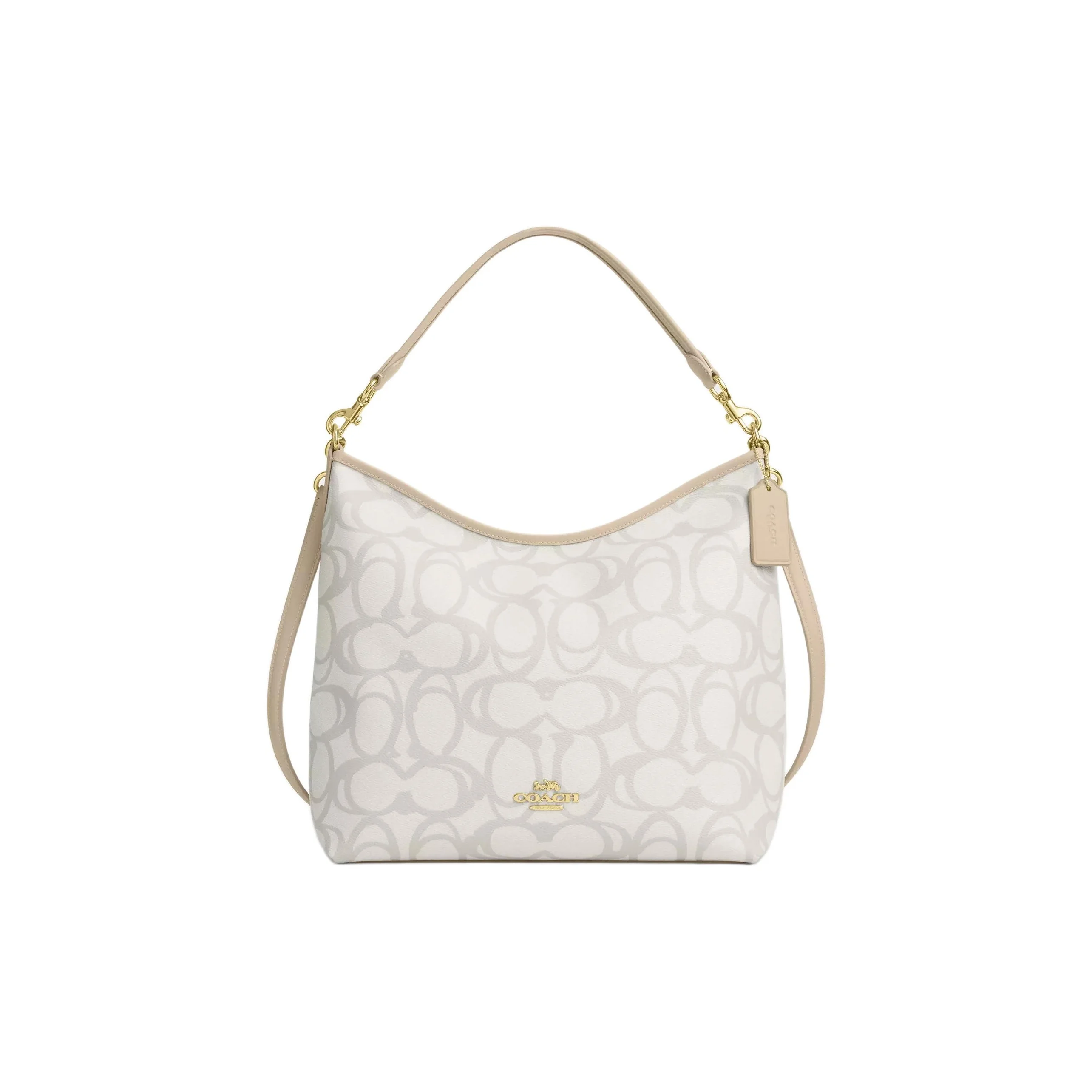 COACH Laurel Coated Canvas Handbag, Shoulder Bag Large Women's Ivory CBH88-IMIVO