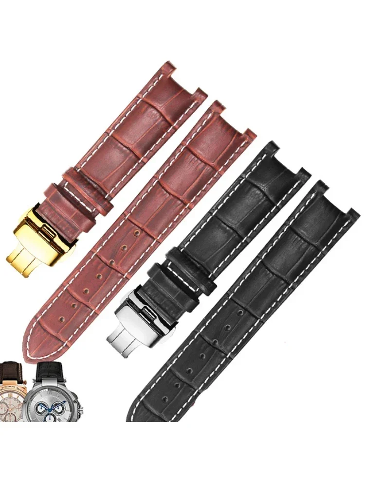 For Gucci Men Women Guess Concave Interface Genuine Leather Solid Steel Butterfly Buckle Ya133309 Cowhide 2022mm Watch Strap