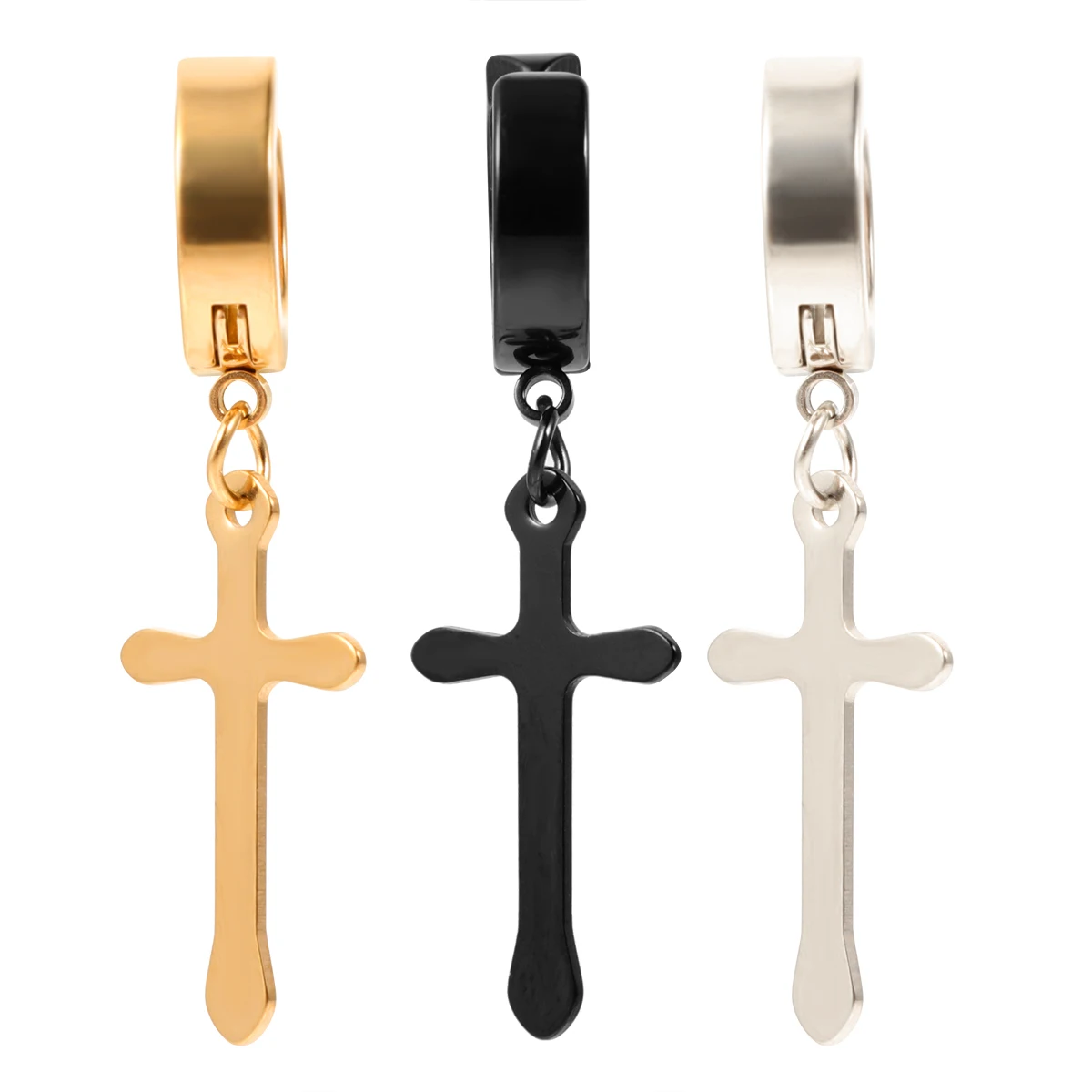 

6pcs Earrings Cross Alloy Earrings Shape Alloy Jewelry for Crucifix Ear Clip Women Men Comfortable Party Accessories