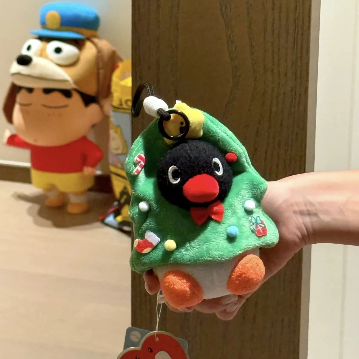 Kawaii البطريق ألعاب من القطيفة الإبداعية كيرينغ عروسة كارتون رائعة على ظهره قلادة عيد الميلاد هدية عيد للأطفال