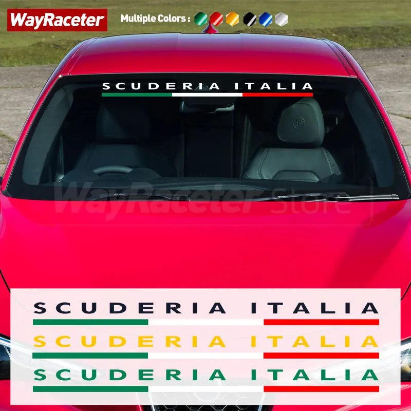 Car Front Windshield Vinyl Decal Scuderia Italia Windscreen Window Sticker For Alfa Romeo Stelvio Giulia Giulietta 159 147 Mito