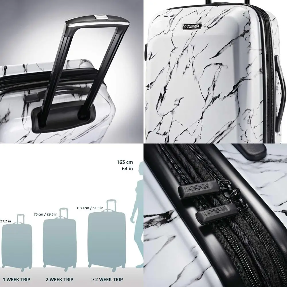 

Expandable Marble American Tourister Spinner 21 Carry-On Hardside Luggage