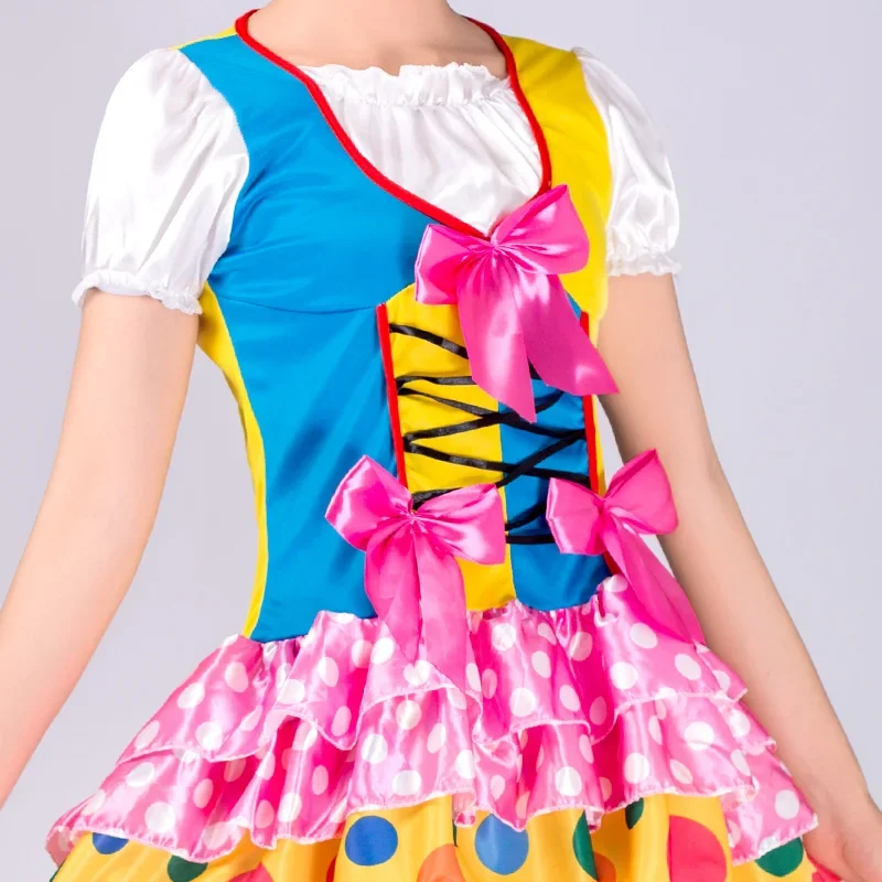 Halloween Clown Costume Female Costumes Variety Girls Adult And Women Circus Fancy Dress Cute Stripes Clothes