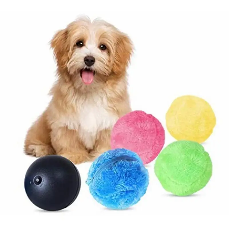 Electric Rolling Balls Plush Sniffing Toy For Activation Automatic Ball Dog Cat Interactive Funny Chew Squeaky Toy Pet Supplies