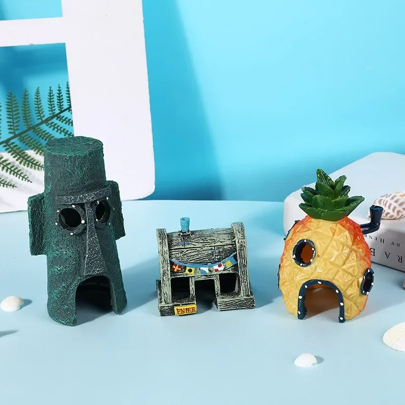 Cute Aquarium Resin Castle Fish Tank Decorations Castle Tower Ornaments Fish Tank Hiding Cave Aquarium Accessories Decoration