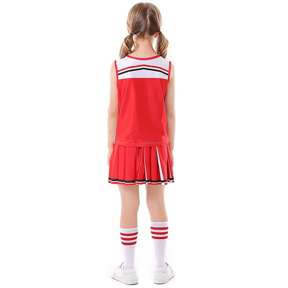 Disfraces de animadora para niñas, uniforme de animadora con pompones, disfraces de animadora para niños, disfraces de Halloween