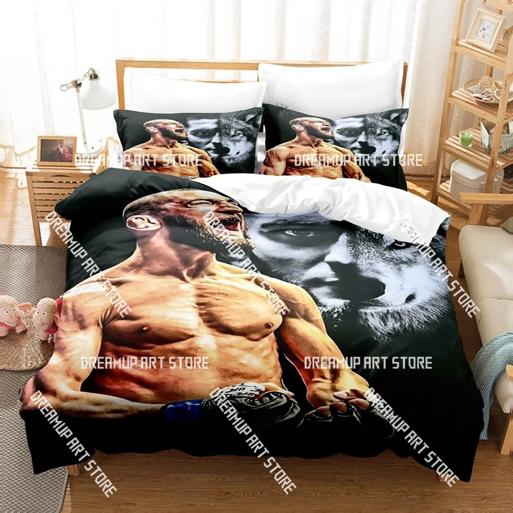 3D Print Khamzat Chimaev Champion Borz Wrestling Bedding Set for Boys Girls Duvet Cover Twin Queen King Full Single Double Sizes