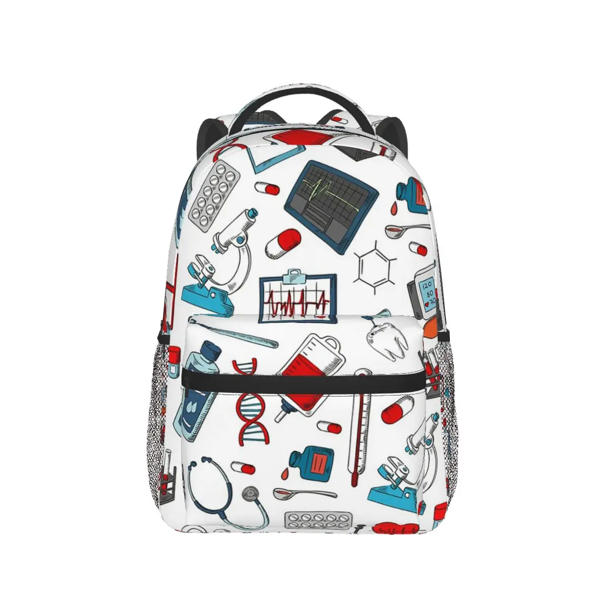 

Medical Equipment Pattern Backpack Hot Sale Daypack Large Capacity Children BookBag School Bag Shoulder Bags for Men Women