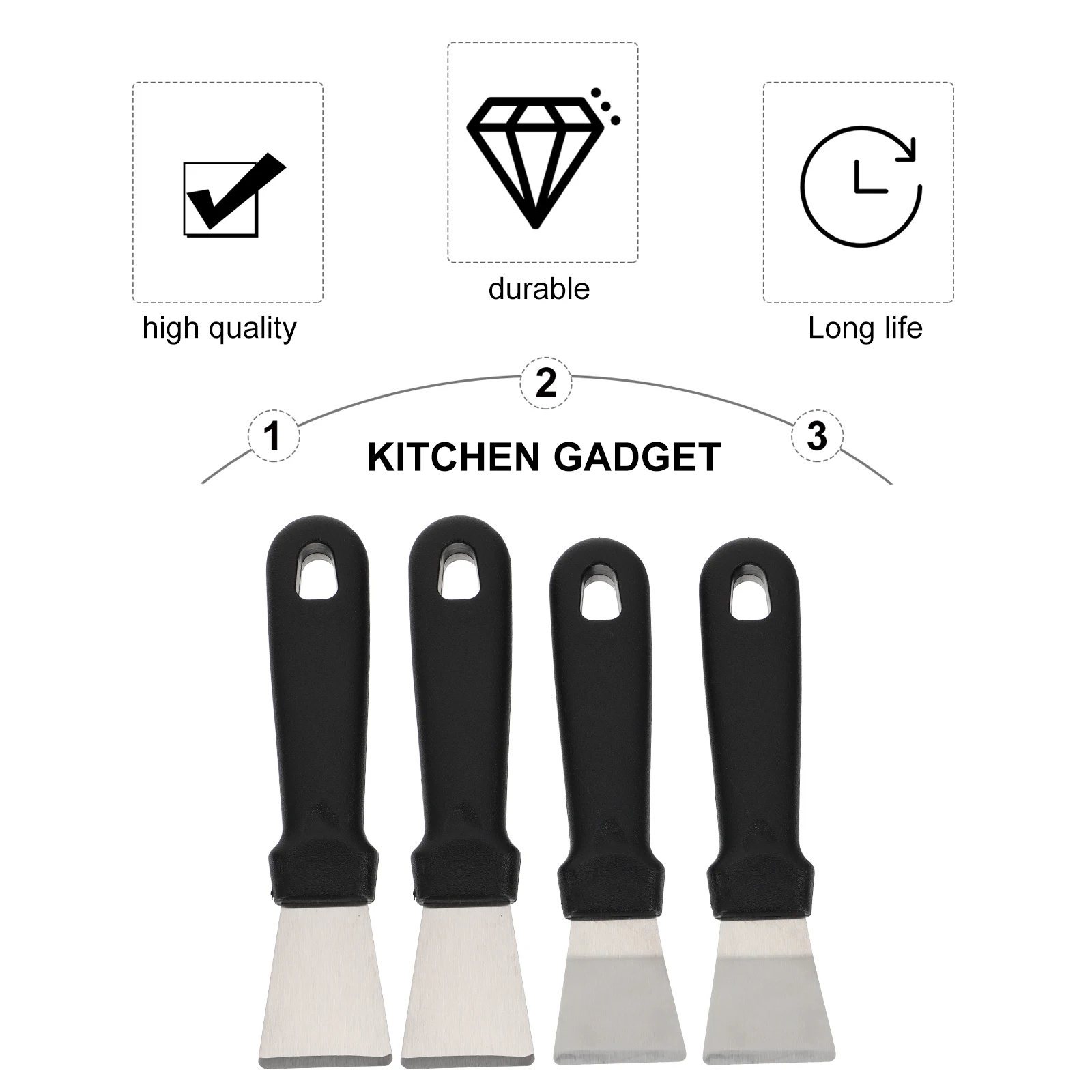

4pcs Stainless Steel Ice Removal Shovel Defroster For Refrigerator Freezer Fridge Deicing Tool Straight Curved Shovels
