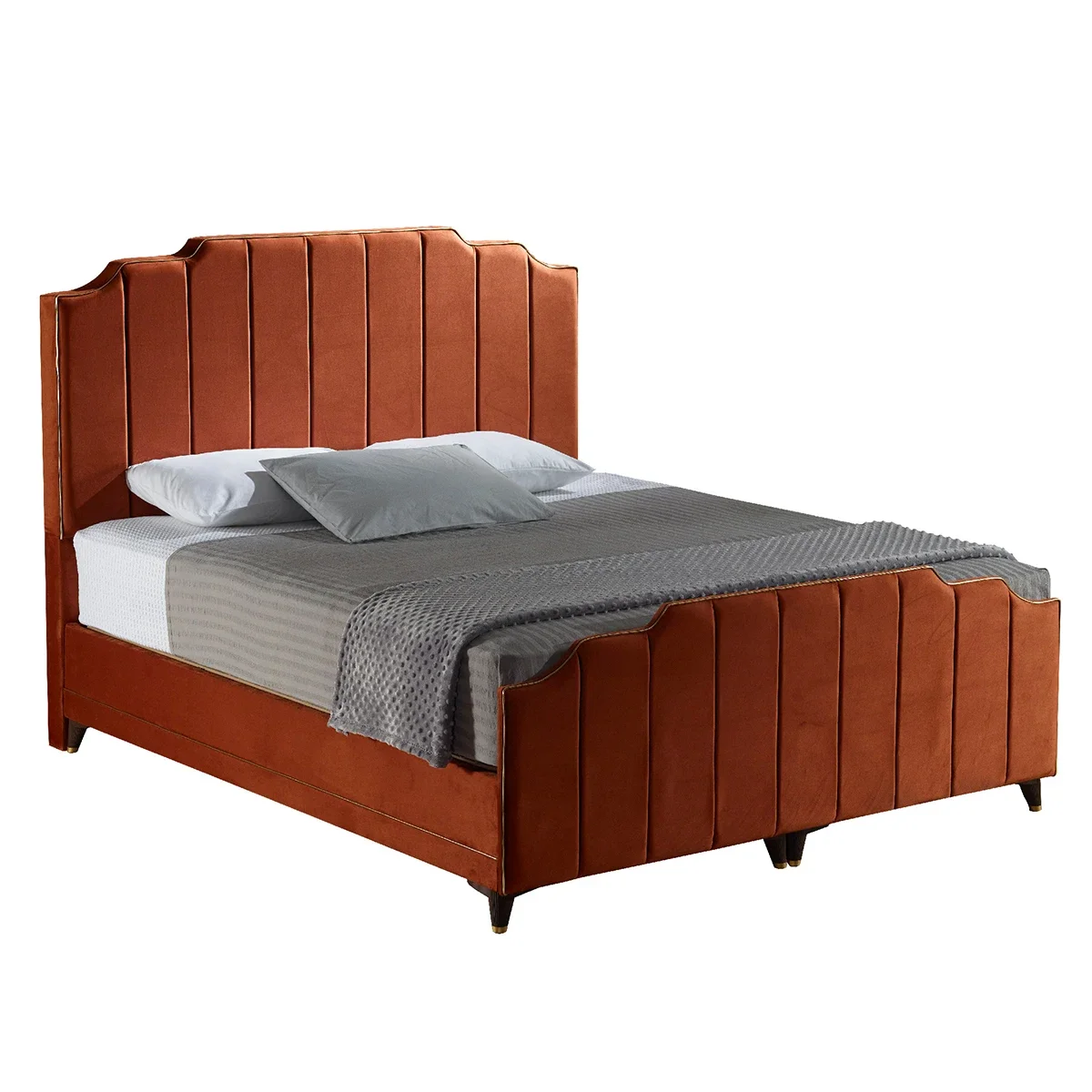 European luxury modern wooden bed cover with hydraulic ottoman system mattress headboard base and bedside table large single siz