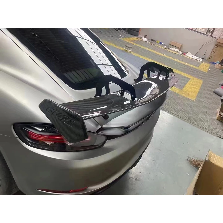 

Для Porsche 718 982 Boxster Cayman: карбоновые задние спойлеры-плавники, направляющие крылья, заднее антикрыло, аксессуары для автомобиля, комплект обвеса