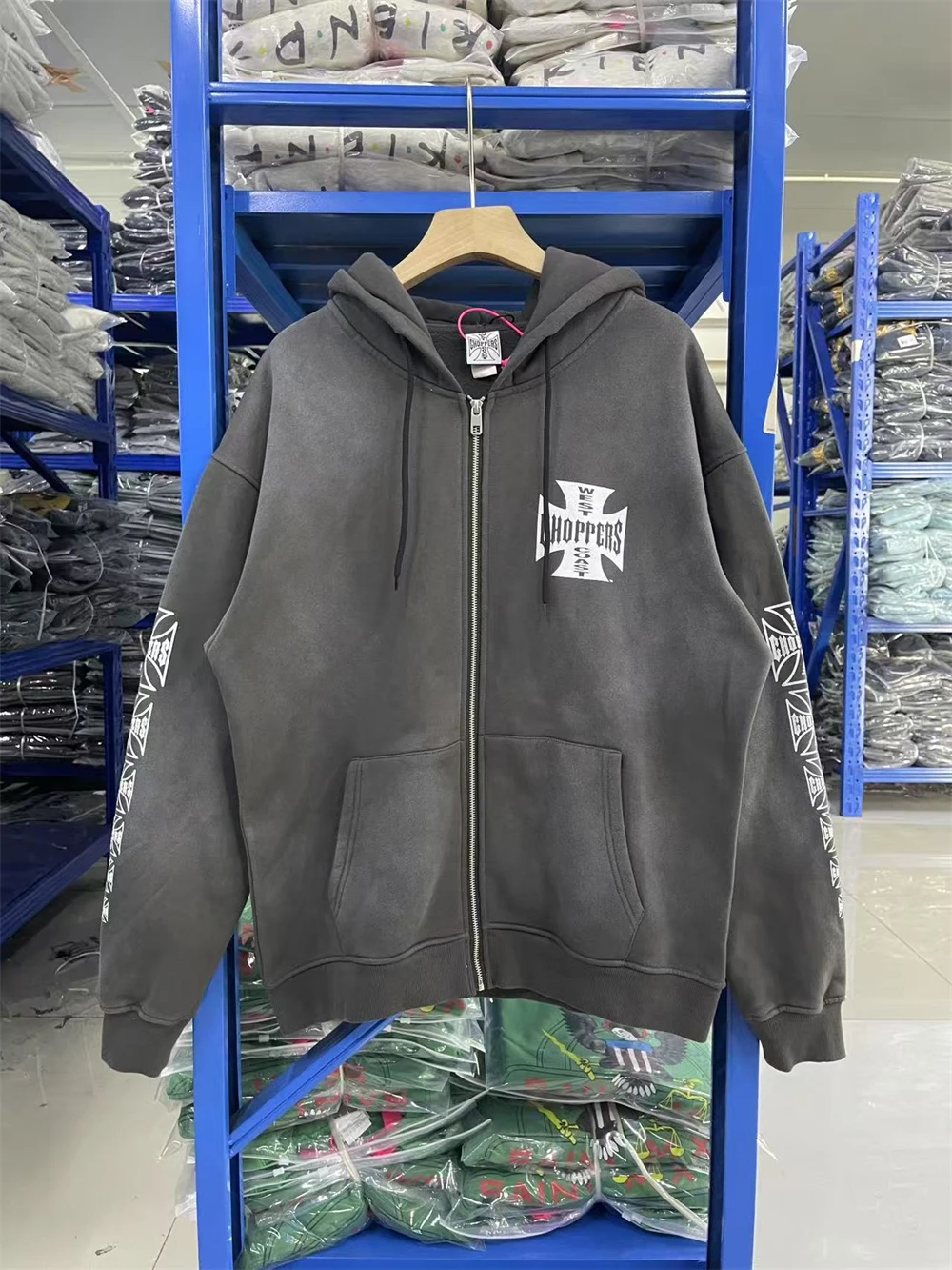 غسلها سترة الكراك الصليب الطباعة الساحل الغربي المروحيات البلوز الرجال النساء مقنعين هوديي #2