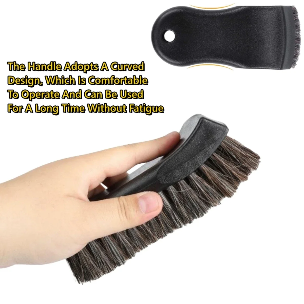 Horsehair Leather Cleaning Brush Genuine Horsehair Detailing Brush Car Interior Detailing Tools For Car Cleaning And Washing image 3