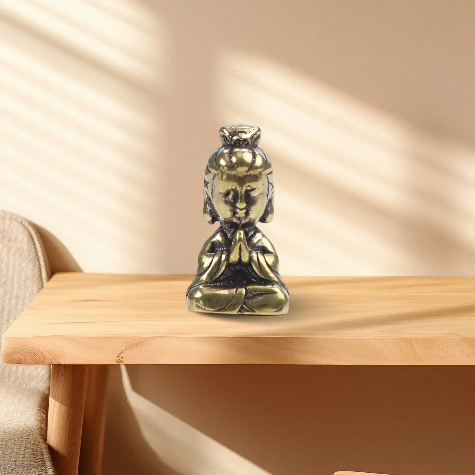 مقهى قوانيين تمثال الصينية حساسة تمثال التماثيل مكتب حلية قلادة صغيرة حية بوديساتفا النحاس البسيطة