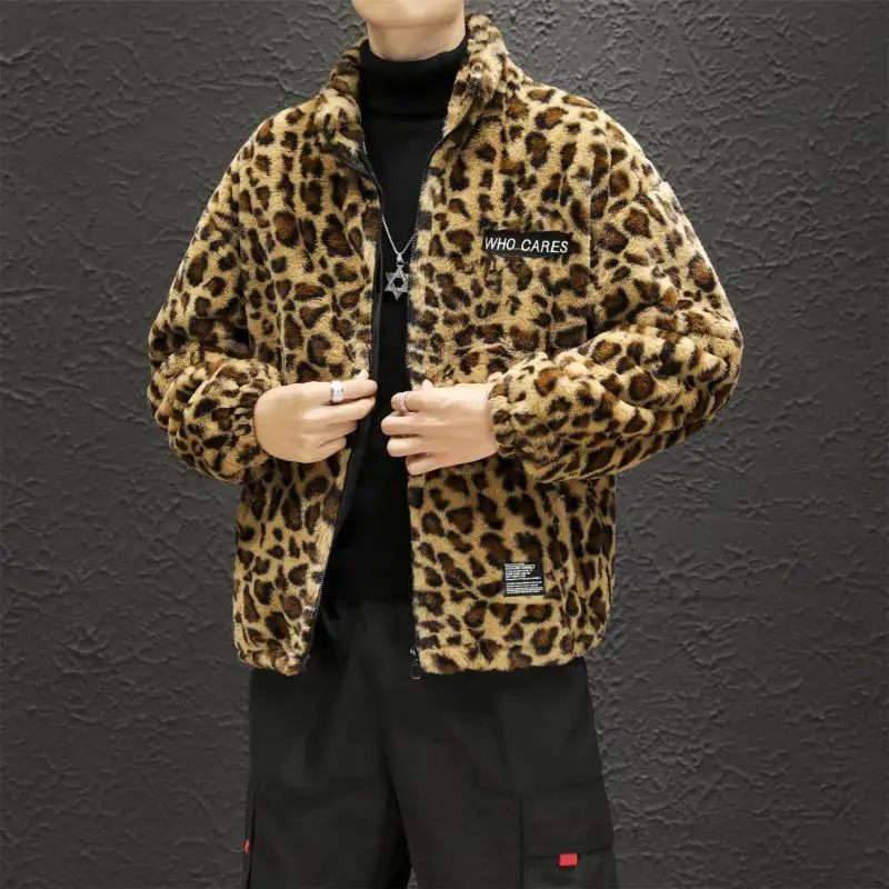 Leopard Winter Men's Jackets 2024 Parka Winter Man Coats Windbreaker Japanese Retro Men Winter Clothes Big Size 5XL