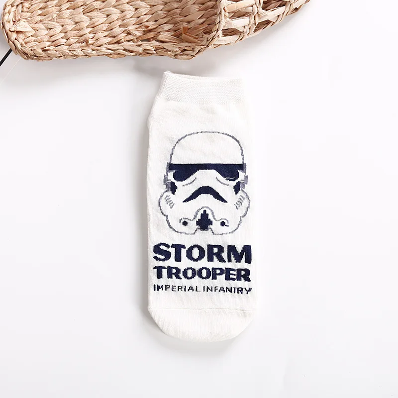 Disney Anime Mandalorian Figure Darth Vader Imperial Stormtrooper R2-D2 Cotton Short Tube Boat Socks Birthday Gifts