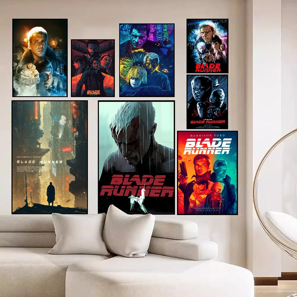 Retro-Film Blade Runner, klassischer Science-Film, Anime-Poster, klebrige Whitepaper-Drucke, Poster, Kunstwerk, Kawaii-Raumdekoration