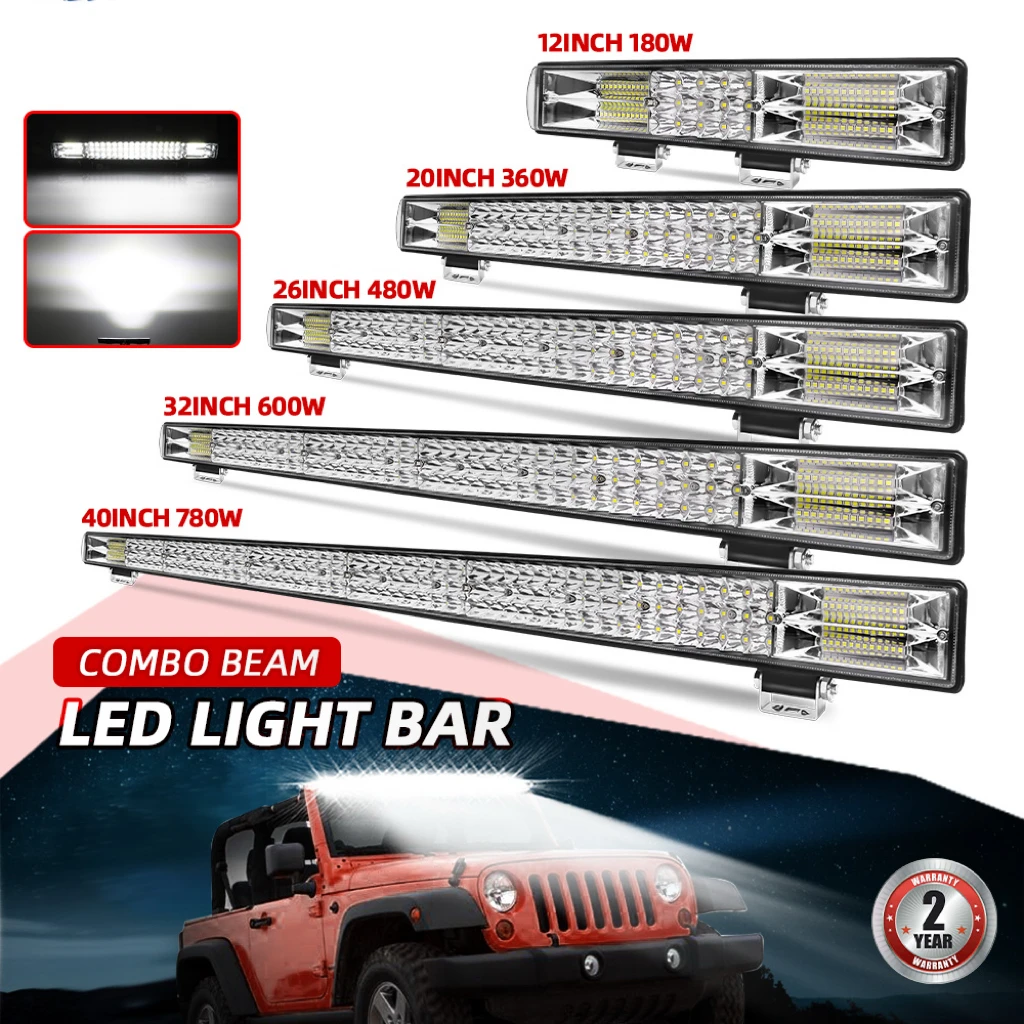 HAOLIDE 3-Rows LED Light Bar 40 Inch 90000LM New Spot Flood Combo Beam Driving Off Road Work Light for Truck Pickup off-road use
