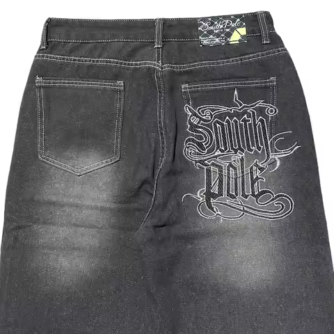 American Fashion Trend Joker Pattern Embroidered Loose Jeans Women Street Y2K New Hip Hop Oversized Wide-leg Pants Unisex Jeans