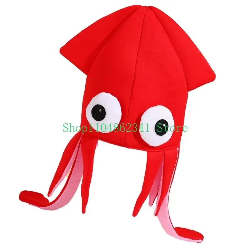 5ASD Chooteal Cartoon Devilfish Hat Kids Play Party Accessory suave transpirable tela
