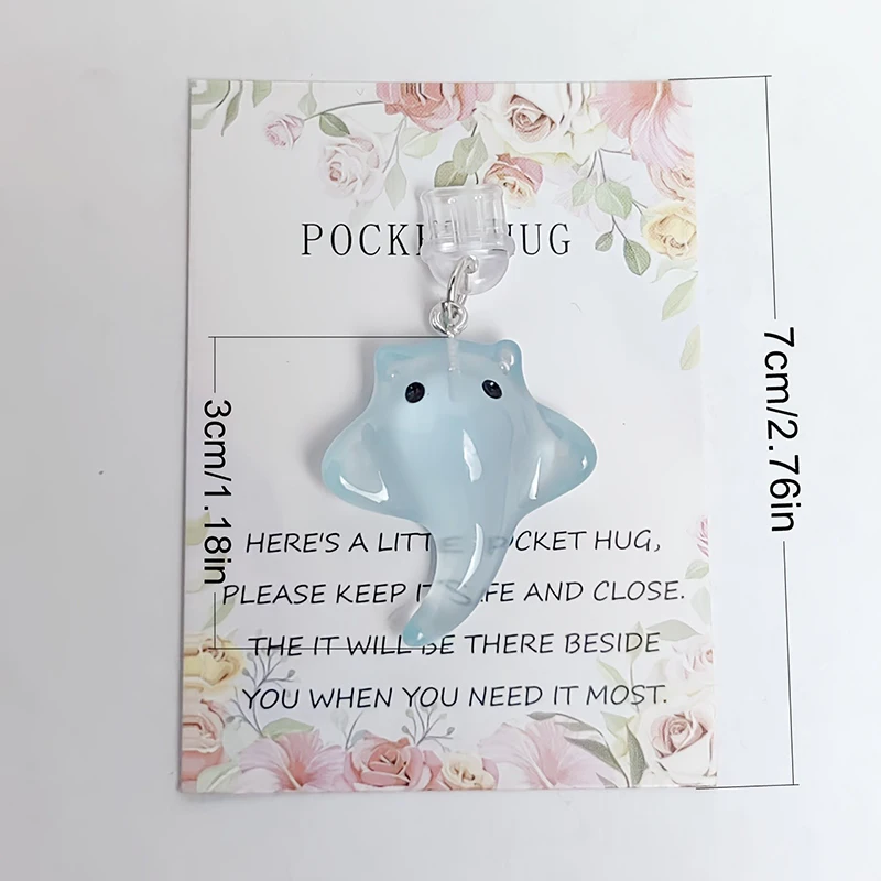 Cute Luminous Devil Fish Phone Dust Plug Accessories Decoration Hanging Pendant For iPhone For Samsung Type-C Charging Port view 6