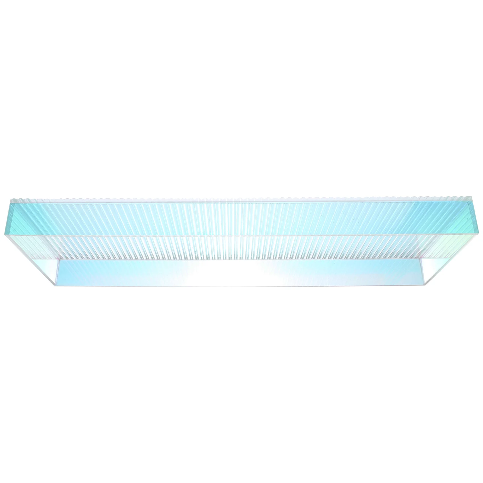 

Sturdy Acrylic Vanity Tray Organizer For Bathroom Dresser Lightweight Storage Rack With Stripes Pattern Holds Perfume Jewelry