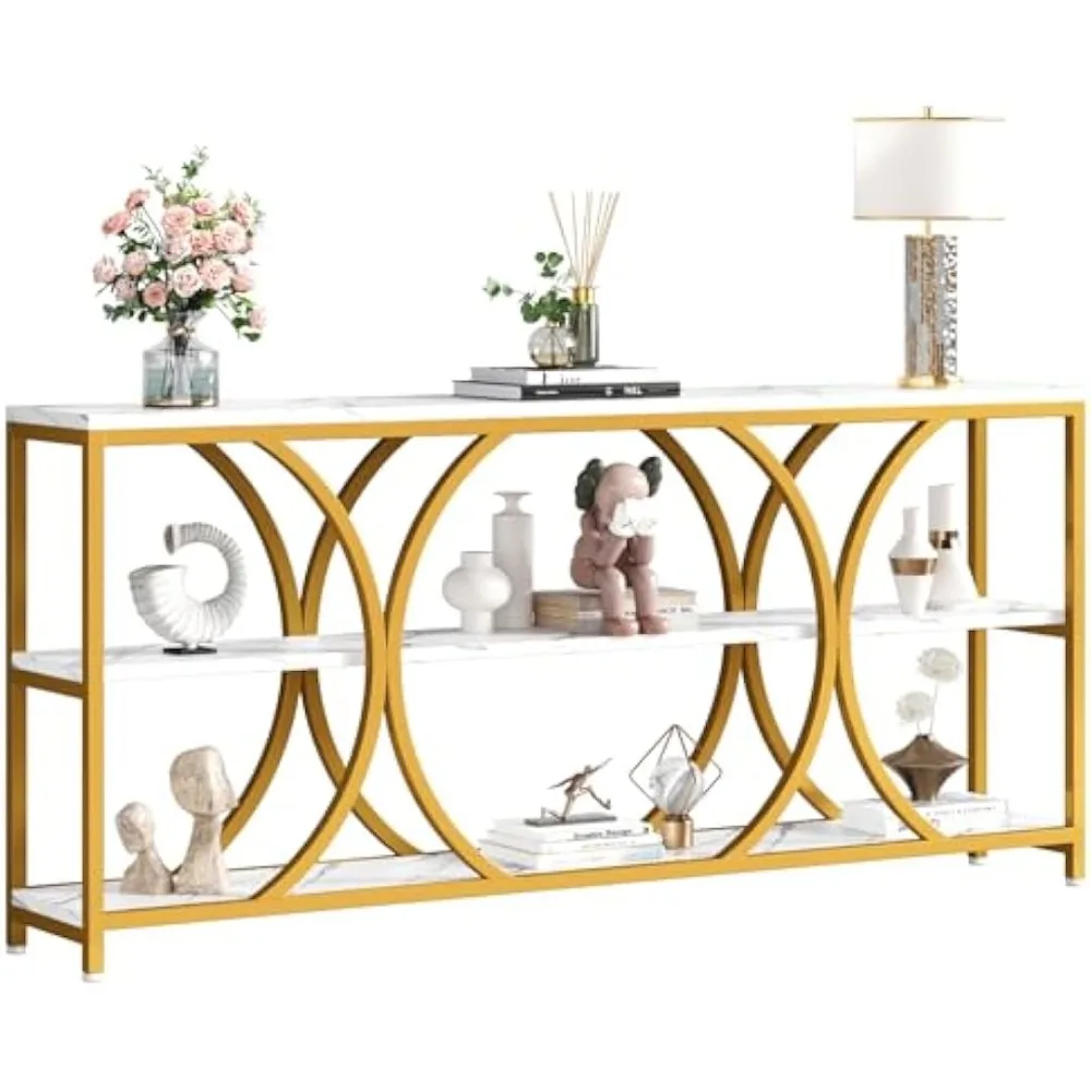 

Modern Console Table,70.8 Inch Extra Long Entryway Table with 3 Tier Storage Shelves for Living Room,Hallway, Entrance,Sofa Tabl