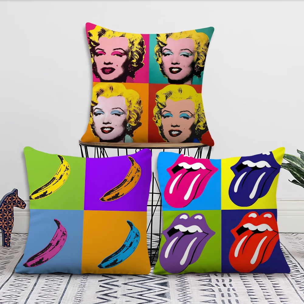 

Andy W-Warhol Art Decoration Room Home Sofa living Office Car Nordic Simplicity Pillow Cover