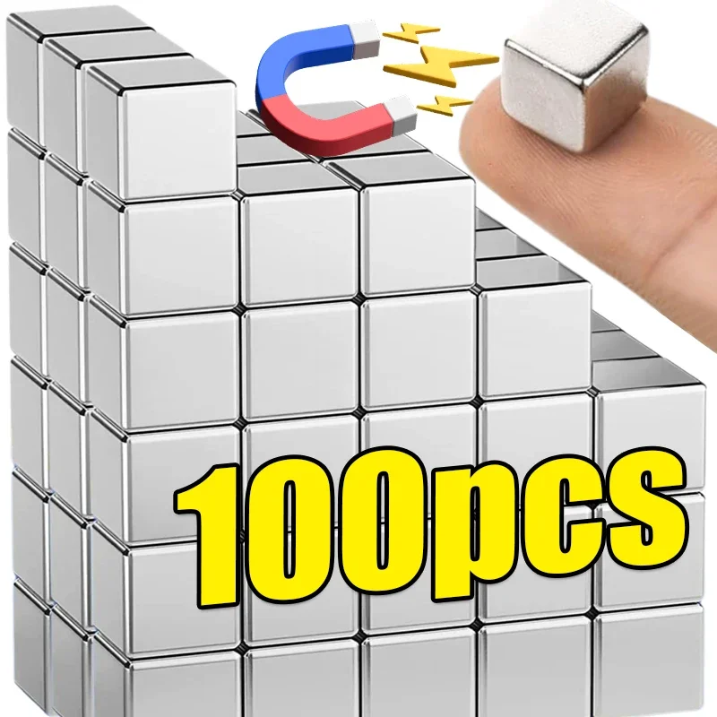 100/10pcs Mini Square Cube Magnets Strong Neodymium Magnet DIY Crafts Fridge Whiteboard Magnetic Boards School Office Supplies