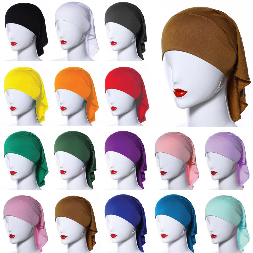 

Cotton Modal Underscarf Muslim Women Inner Hat Hijab Tube Turban Ninja Cap Beanie Bonnet Headscarf Undercap Islam Turbante Mujer