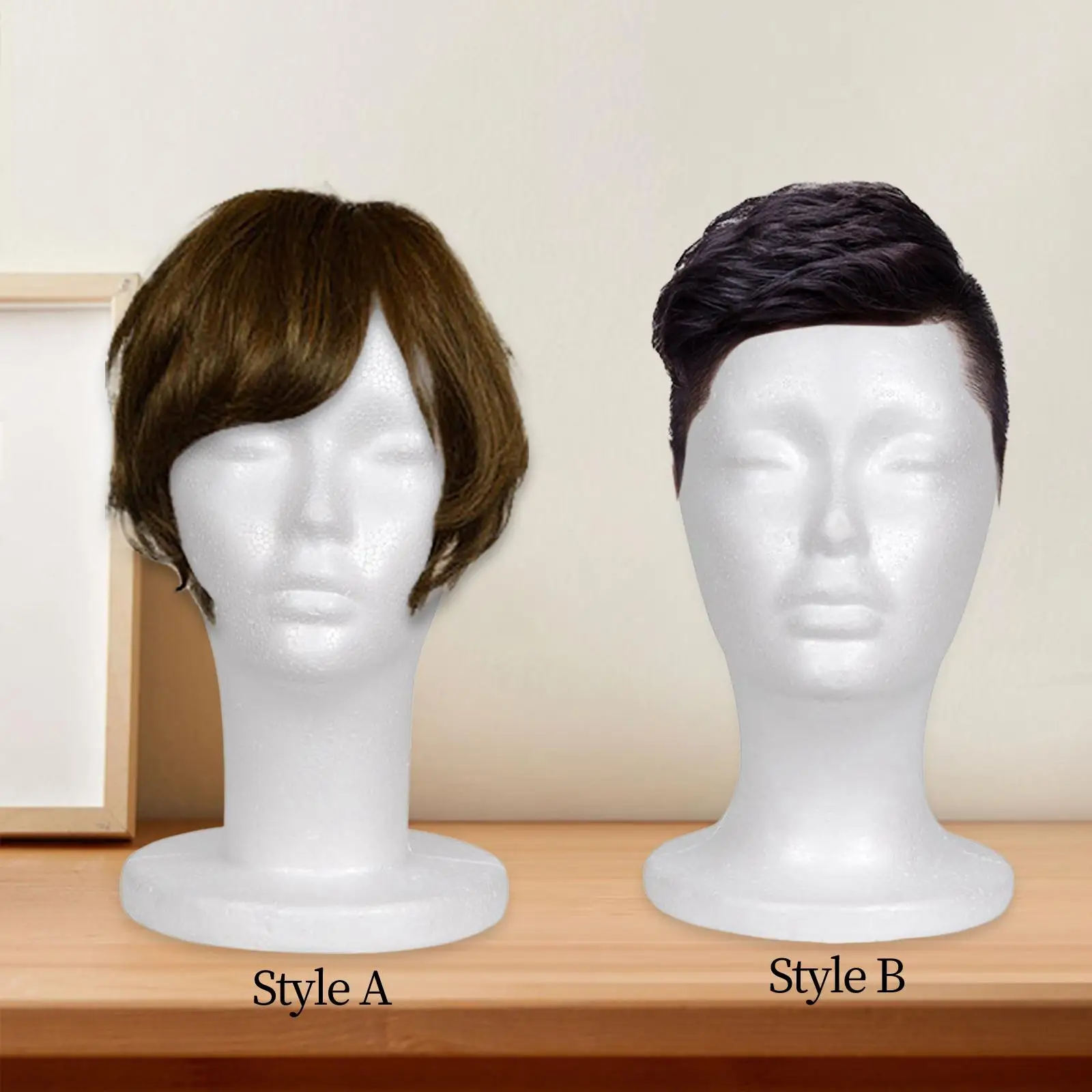 Female Foam Head Foam Mannequin Head Display Hats Glasses Display Stand Manikin Foam Head for store and household