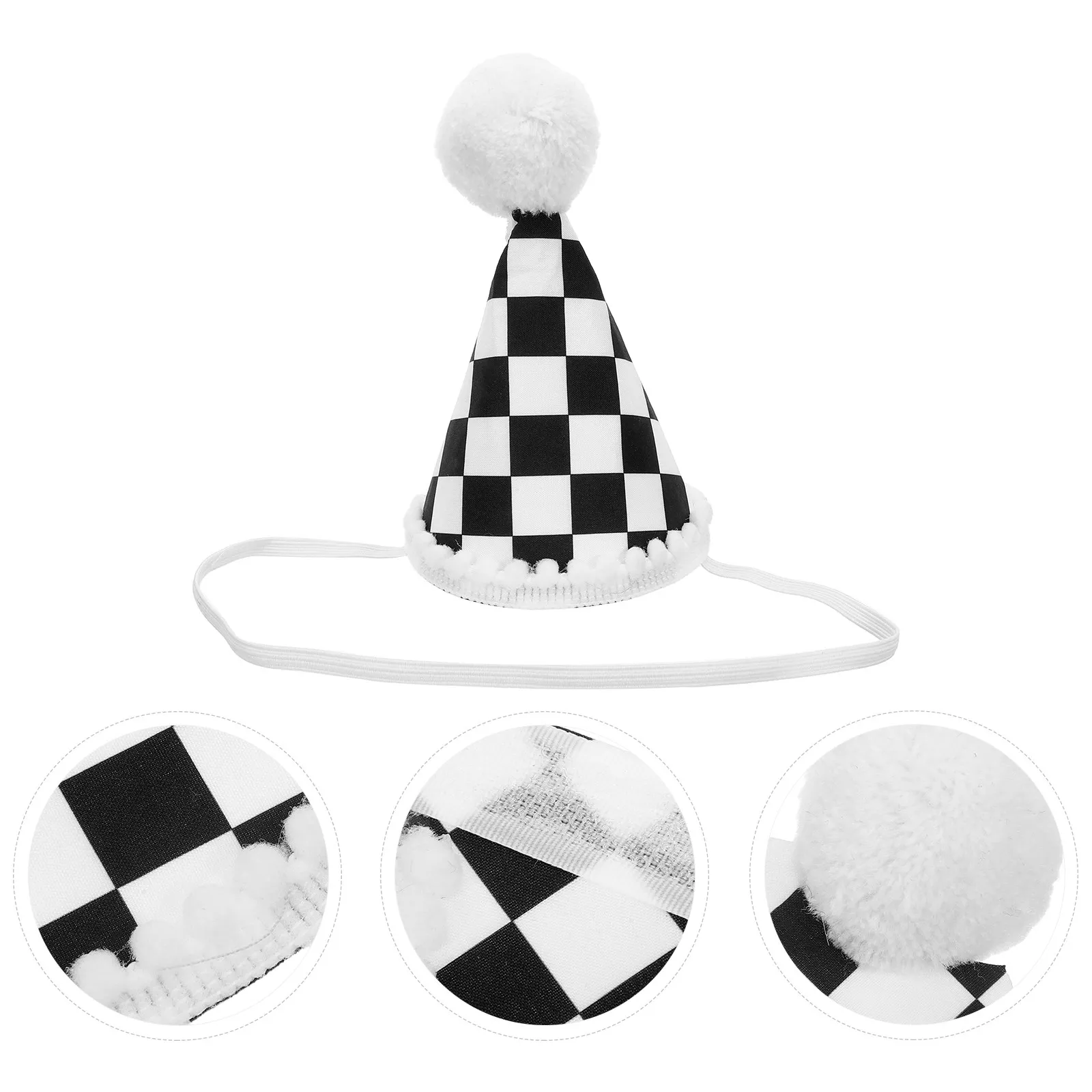 Black & White Checkered Race Car 1st Birthday Hat for Kids – Racing Party Decoration