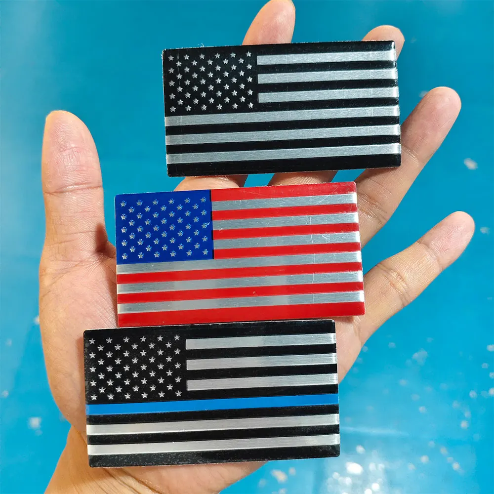 Adesivo de Logotipo da Bandeira Americana em Liga de Alumínio para Carro e Moto, Decalque Decorativo para Janela, Carroceria, Porta-Malas e Lateral Traseira