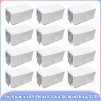 12PCS Dust Bag for Roborock S8 MaxV Ultra G20s Robot Vacuum Cleaner Replace Parts Dust Garbage Bag Household Cleaning