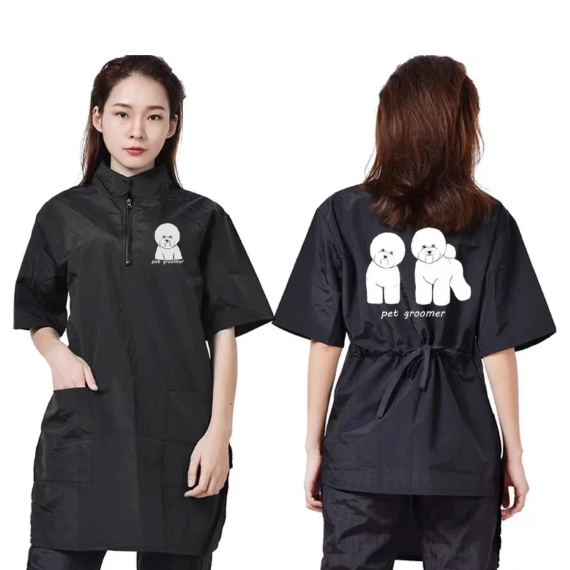 Long Style Pet Dog Grooming Clothing Pet Shop Groomer Uniform Waterproof Anti Hair Working Clothes Hair Salon Hairdresser's Robe