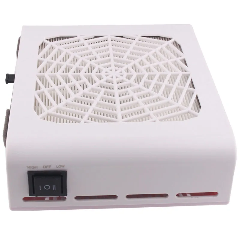 40W High Power Nail Dust Collector Durable Two Speed Adjustable Pull-out Filter Nail Cleaner Nail Art Equipment