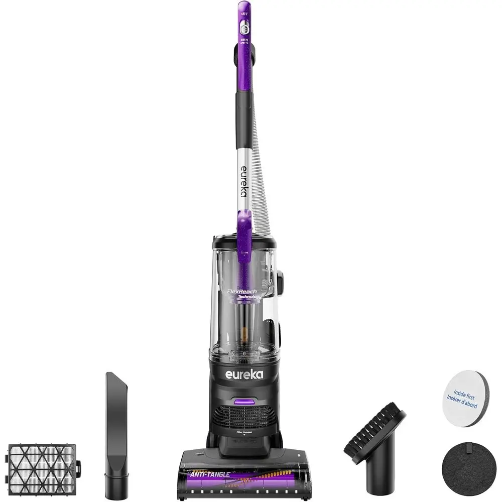 Illuminated Upright Vacuum Cleaner for Carpets and Hard Floors with Large Dustbin, Model NEU651PL