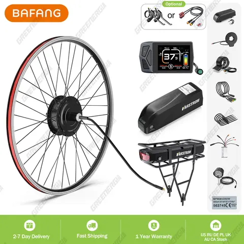 Bafang 48V 500W Kits de moteur de moyeu arrière EBike roue motrice vélo électrique moteur sans brosse Kit de Conversion de vélo 13Ah 20Ah batterie